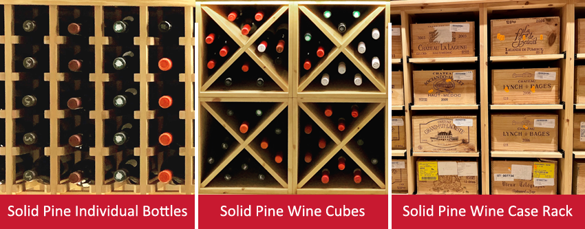 Solid Pine Wine Racking Options